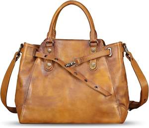 Sac fourre-tout en cuir de vachette élégant et élégant pour femmes sac à main à bandoulière mode OEM personnalisable accessoire de vente en gros - Product Image 1