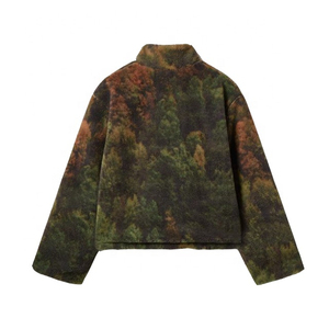 Venta al por mayor de invierno personalizado gradiente de colores cuello simulado de gran tamaño con cremallera Sherpa chaqueta de lana para los hombres - Product Image 2