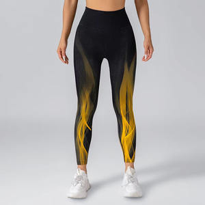OEM personalizado al por mayor de alta cintura de compresión estiramiento gimnasio deportes entrenamiento acanalado Leggings apretado sin costuras Leggings de Yoga para las mujeres - Product Image 1
