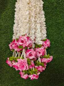 Guirlande de roses de jasmin écologiques, tenture murale, décoration murale, décoration de mariage indien musulman, toile de fond de scène Haldi - Product Image 2