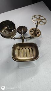 Jabonera multiusos con cepillo de dientes y soporte para pasta de dientes en latón puro con acabado chapado en oro para accesorios de baño de lujo - Product Image 5