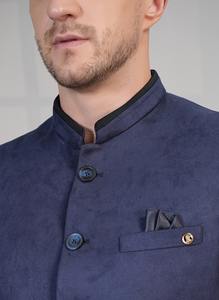 Vente en gros de manteaux en daim bleu avec un matériau en daim doux pour le style automne-hiver, disponible pour l'exportation, prix d'Inde - Product Image 2