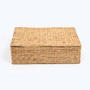 Collapsible <b>container</b> <b>box</b> water hyacinth storage organizer handcrafted lidded basket boxes - Product Image 5