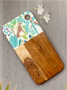 Caractéristique décorative de planche à découper en bois rectangulaire faite à la main - Product Image 2