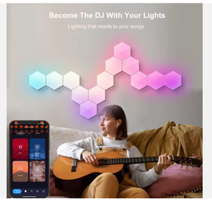 Lampada da Parete LED 3D Moderna per Camera da Letto, Illuminazione Ambientale RGB per Soggiorno, Controllo Smart tramite App, Luce Notturna Magica - Product Image 4