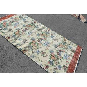 พรมวินเทจขนาด 3.7x7.9 ฟุต ลายต้นไม้และพืชสีแดง พรมตุรกีทำจากขนสัตว์ - Product Image 2