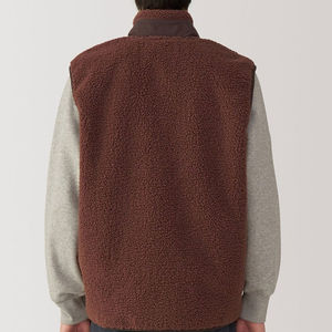 Chaqueta de lana Polar sin mangas para hombre, chaleco de lana de invierno para exteriores, diseño de bolsillo de pelusa, estilo informal, tela de concha de nailon - Product Image 3