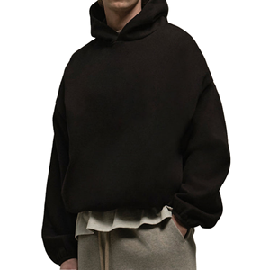 Sudadera con capucha de felpa francesa con logotipo personalizado para hombre, sudadera recortada de gran tamaño bordada en tela de algodón de 500g/m² para invierno - Product Image 5