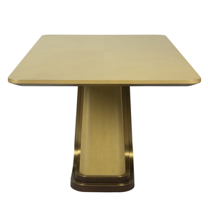 Table à manger rectangulaire moderne avec plateau en bois massif, base à double piédestal pour la maison contemporaine, la cuisine et le restaurant Vietnam - Product Image 3