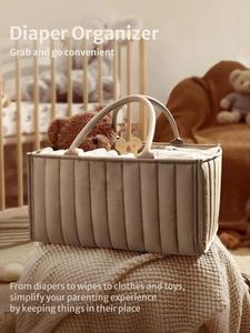 ตะกร้าเก็บอุปกรณ์เลี้ยงเด็กใส่ผ้าอ้อมเด็กแบบพกพากระเป๋าใส่ของสำหรับคุณแม่กระเป๋าใส่ของ - Product Image 3