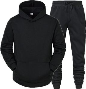 Jersey de invierno para hombre, chándal de lana con capucha, respetuoso con el medio ambiente, transpirable, antibolitas, 300g, patrón sólido de poliéster/algodón - Product Image 2