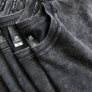 เสื้อยืดผู้ชายผ้าคอตตอนหนานุ่มแบบย้อมสีเอซิด สไตล์วินเทจ พิมพ์ลายกราฟิกขนาดใหญ่ สั่งทำโลโก้ได้ ขายส่ง - Product Image 3