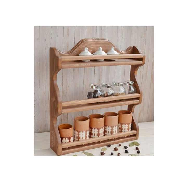 Spice Rack Seasoning Jars Rack Shelf Spice Containers Organizer for Kitchen Countertop or Wall Mounting