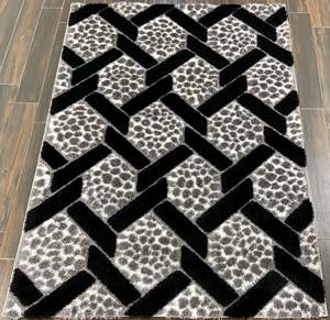 Tapis en polyester shaggy de qualité supérieure fabriqué par Gaziantep, tapis Adiva, tissage jacquard, poils longs, fabrication mécanique, rectangulaire - Product Image 4