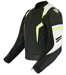Chaqueta de motorista de cuero clásica para hombre Características técnicas impresas de talla grande - Product Image 3