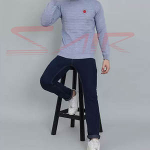 Custom High Quality Men's Sweatshirt Latest Design 100% Cotton Plain Dyed Loose Long Sleeve <b>Crewneck</b> for Winter - Product Image 3