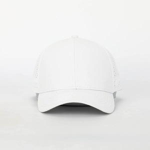 Chapeau à 6 panneaux, vert, noir, deux tons, avec trous de coupe, casquette en polyester de baseball découpée au laser - Product Image 1