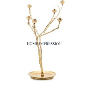 Candelabros de decoración de mesa de madera maciza de Color marrón, Juego de 2 candelabros de iluminación de mesa auxiliar para habitación de cama para decoración del hogar - Product Image 4