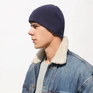 Gorro de Forro Polar de Color Sólido para Hombre, Gorro de Hip Hop para Mujer, Gorro Cálido para Otoño, Gorro Cortavientos para Ciclismo y Running para Hombre - Product Image 4