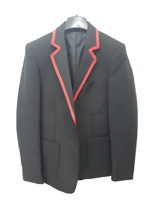 Blazer Escolar de Lana para Mujer de Alta Calidad, con Bordado Floral, Cierre de un Botón, Diseño Tejido, Capucha y Cuello de Solapa