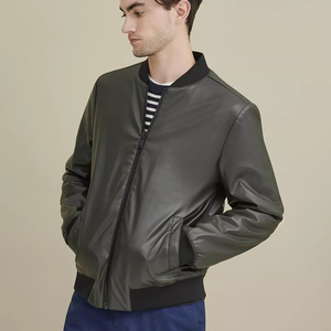 Chaquetas de bombardero azul de alta calidad para hombres, venta al por mayor, tela transpirable personalizable de tamaño XL con bolsillo de manga para ropa de invierno - Product Image 5