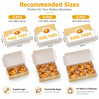 Boîte d'emballage pour tartelettes aux œufs en papier écologique personnalisée, boîte d'emballage pour pâtisserie en carton alimentaire avec fenêtre