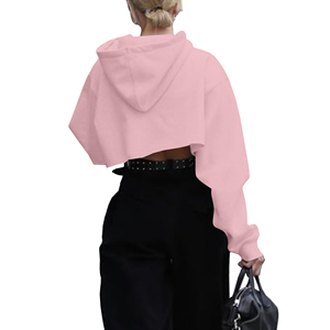 Top corto con hombros caídos clásico, sudaderas con capucha para mujer, Top corto transpirable de ajuste suave, sudaderas con capucha para mujer, ropa de calle atractiva - Product Image 2