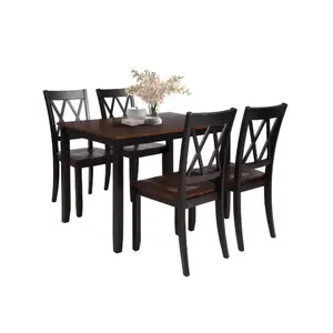 Tavolo e sedie in legno più venduti Set tavolo solido personalizzato e cuscino per sedia sedile in pelle mobili per la casa interni