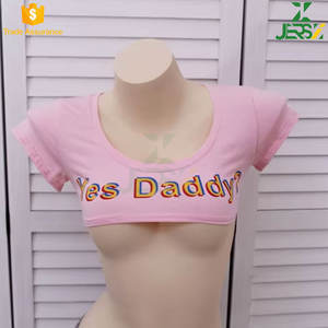 Soutien-gorge de sport sans couture à une épaule en coton/polyester respirant, tendance estivale, vente chaude, haut court pour femmes, manches courtes - Product Image 3