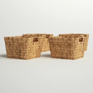 Panier de rangement multifonctionnel en jacinthe d'eau, panier de rangement fait à la main, vente en gros, écologique, fabriqué au Vietnam - Product Image 1
