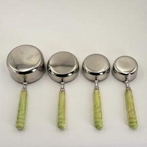 Factory Hot Set of 4 Stainless Steel 202 <b>Measuring</b> Cups Set Easy <b>Measuring</b> for Kitchen Camping Tea-New Design - Product Image 5