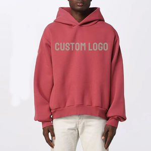 เสื้อมีฮู้ดแบบสวมหัวของผู้ชายผ้าฝ้ายโอเวอร์ไซส์ไหล่ตกน้ำหนักแฟชั่นขนแกะเทอร์รี่ดิจิตอลฤดูหนาว - Product Image 3