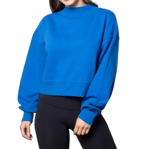 2025 Loose Fit Casual Mock Neck Pullover <b>Women</b> Fleece Solid Color Mock Neck <b>Sweatshirt</b> <b>For</b> <b>Women</b> - Product Image 1