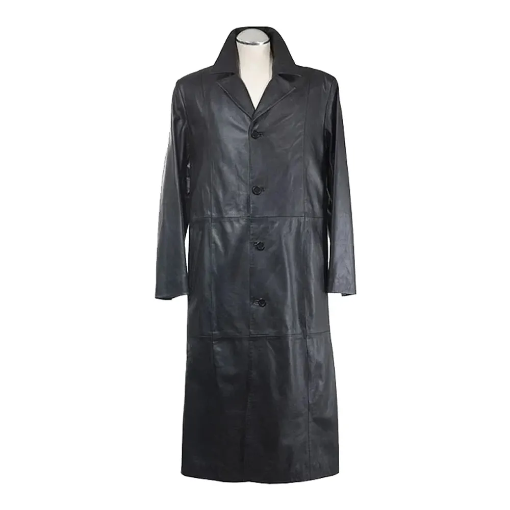 New Custom Men's Leather Trench Coat High Quality Winter Long Coat In Wholesale Price custom made good quality leather coat