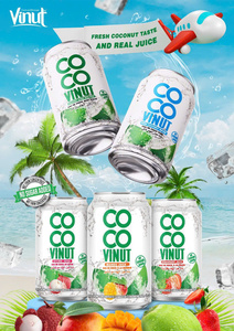 330ml Coco 100% Eau de coco avec jus d'ananas Échantillon gratuit Fournisseur en gros Marque privée OEM ODM HALAL KOSHER - Product Image 2