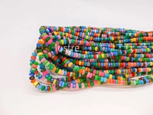 Lustre éthiopien Welo perles d'opale de feu haute qualité multicolore Rondelle 4-6mm facettes jaune 16 "47 Carats bijoux de noël - Product Image 4