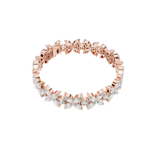 กำไลข้อมือเพชรทรงดอกไม้ 14.05 กะรัต เพชร CVD คุณภาพ VVS-VS-EF ทอง 18KT, 14KT, 10KT และเงิน 925  โมอิสซาไนต์ และเพชรทรงบริลเลียนท์ - Product Image 5