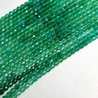Perles ombrées à facettes en onyx vert du fabricant direct 4mm cristal Jade noir/marron bijoux en pierre naturelle Making-3mm tailles 8mm