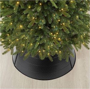 Elegant black hammered iron tree <b>collar</b> Christmas decoration tree stand classy inspired decor for home new year Xmas party 2023 - Product Image 2