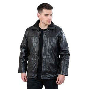 แจ็กเก็ตหนังแท้สำหรับผู้ชายเสื้อวินเทจกันลมระบายอากาศเข้ารูปแบบปรับแต่งได้ - Product Image 1