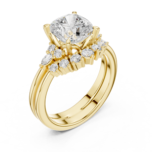 เครื่องประดับทองประกายแวววาว10K แหวนทรงเรขาคณิตเครื่องประดับสีทองแบบปรับได้ - Product Image 6