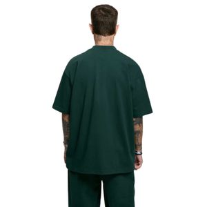 Camiseta universitaria de gran tamaño verde 300 GSM algodón de peso medio Jersey ajuste relajado Boxy hombro caído costilla cuello Vintage atletismo - Product Image 2