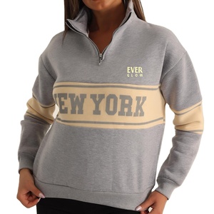 Nouveau design élégant logo personnalisé conception d'épaule tombante arrivée femmes sweat-shirt dans différents styles - Product Image 1