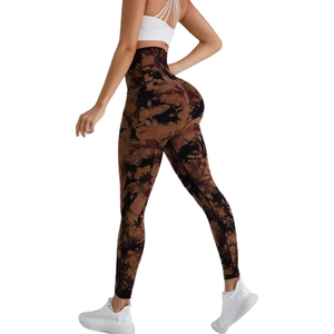 Chaude taille haute sans couture cravate teinture Gym vêtements de sport vêtements de sport Fitness pantalons d'entraînement Yoga Leggings vêtements en gros - Product Image 1