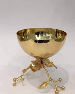 Modern Designer <b>Metal</b> Decorative <b>Bowl</b> With Stand For Elegant Home Decoration And Artistic Living Room Look - Product Image 2