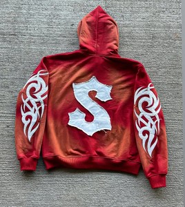 Conjunto de Chándal Personalizado con Bordado Desgastado, 100% Algodón, Cortavientos, Oversize, Hombros Caídos, Estilo Urbano, Sudadera con Capucha Lavado Ácido - Product Image 4