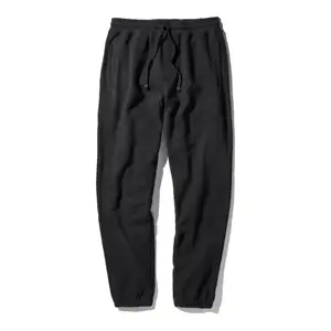 Rahat Fit yıkanmış bitirmek % 60% pamuk % 40% Polyester gölge düz bacak Jogger erkek Sweatpants dipleri