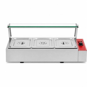 เครื่องอุ่นอาหารแบบ Bain Marie ยี่ห้อ Commercial Electric 3 ช่อง 220V พร้อมกระจกกั้น สำหรับบุฟเฟ่ต์ ร้านอาหาร และงานจัดเลี้ยง - Product Image 1