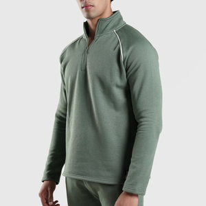 Sweat-shirts à col ras du cou et demi-zip en coton personnalisés grande taille RTS, respirants et écologiques, sweats à capuche pour hommes de haute qualité - Product Image 5
