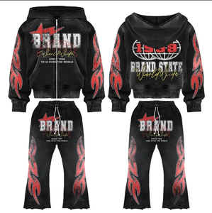 Ensemble sweat à capuche baggy et jogging en éponge française lourd OEM pour homme - Product Image 4